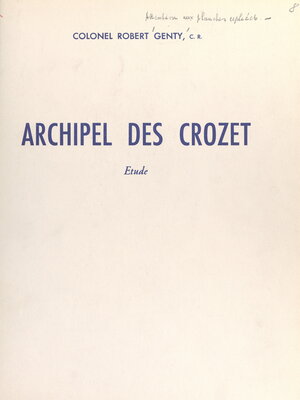 cover image of Archipel des Crozet